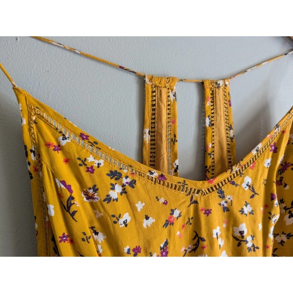 Cooperative Cindy Dress Size 10 Mustard Yellow Ditsy Floral Preppy Cottage Boho